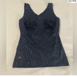 Ruby Ribbon Black Shimmer Tank Shapewear Top 38